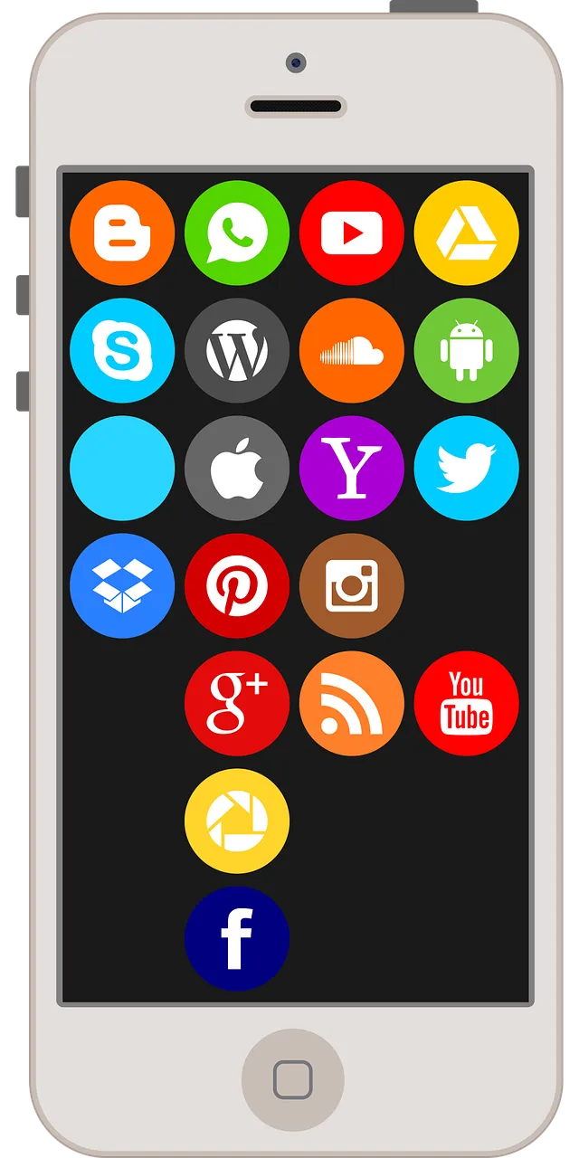 Illustration of a smartphone showing app icons
